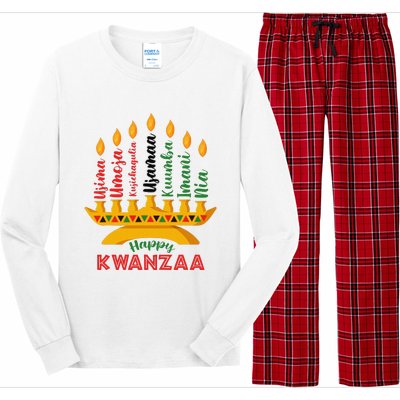 Funny Happy Kwanzaa Kinara Seven Candles Principles Of Kwanzaa Long Sleeve Pajama Set