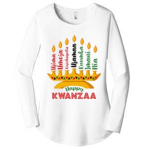 Funny Happy Kwanzaa Kinara Seven Candles Principles Of Kwanzaa Women's Perfect Tri Tunic Long Sleeve Shirt