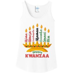 Funny Happy Kwanzaa Kinara Seven Candles Principles Of Kwanzaa Ladies Essential Tank