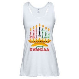 Funny Happy Kwanzaa Kinara Seven Candles Principles Of Kwanzaa Ladies Essential Flowy Tank