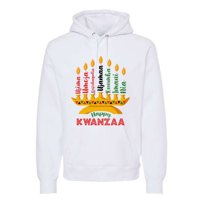 Funny Happy Kwanzaa Kinara Seven Candles Principles Of Kwanzaa Premium Hoodie