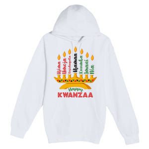 Funny Happy Kwanzaa Kinara Seven Candles Principles Of Kwanzaa Premium Pullover Hoodie