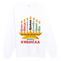 Funny Happy Kwanzaa Kinara Seven Candles Principles Of Kwanzaa Premium Crewneck Sweatshirt