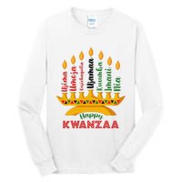 Funny Happy Kwanzaa Kinara Seven Candles Principles Of Kwanzaa Tall Long Sleeve T-Shirt