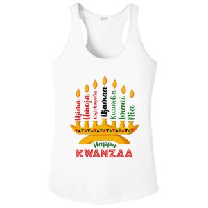 Funny Happy Kwanzaa Kinara Seven Candles Principles Of Kwanzaa Ladies PosiCharge Competitor Racerback Tank