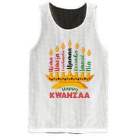 Funny Happy Kwanzaa Kinara Seven Candles Principles Of Kwanzaa Mesh Reversible Basketball Jersey Tank