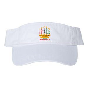 Funny Happy Kwanzaa Kinara Seven Candles Principles Of Kwanzaa Valucap Bio-Washed Visor