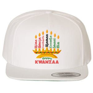 Funny Happy Kwanzaa Kinara Seven Candles Principles Of Kwanzaa Wool Snapback Cap