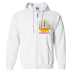 Funny Happy Kwanzaa Kinara Seven Candles Principles Of Kwanzaa Full Zip Hoodie