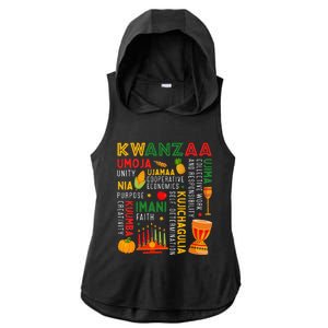 Funny Happy Kwanzaa Seven Principles Of Kwanzaa Ladies PosiCharge Tri-Blend Wicking Draft Hoodie Tank