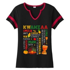 Funny Happy Kwanzaa Seven Principles Of Kwanzaa Ladies Halftime Notch Neck Tee