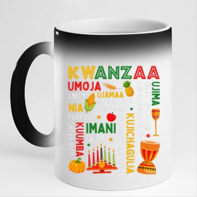 Funny Happy Kwanzaa Seven Principles Of Kwanzaa 11oz Black Color Changing Mug