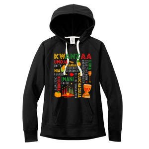 Funny Happy Kwanzaa Seven Principles Of Kwanzaa Women's Fleece Hoodie