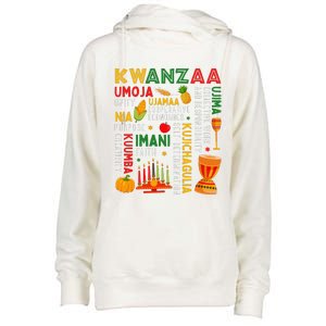 Funny Happy Kwanzaa Seven Principles Of Kwanzaa Womens Funnel Neck Pullover Hood