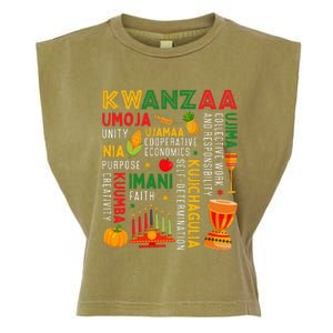 Funny Happy Kwanzaa Seven Principles Of Kwanzaa Garment-Dyed Women's Muscle Tee