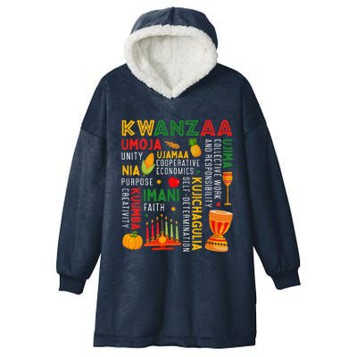 Funny Happy Kwanzaa Seven Principles Of Kwanzaa Hooded Wearable Blanket