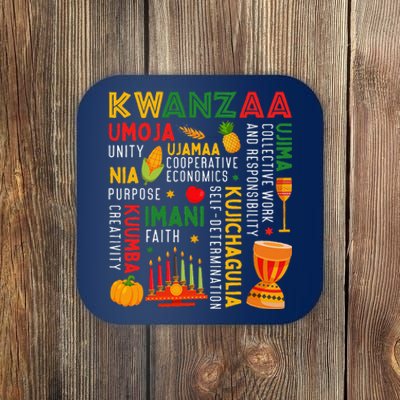 Funny Happy Kwanzaa Seven Principles Of Kwanzaa Coaster