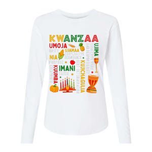 Funny Happy Kwanzaa Seven Principles Of Kwanzaa Womens Cotton Relaxed Long Sleeve T-Shirt