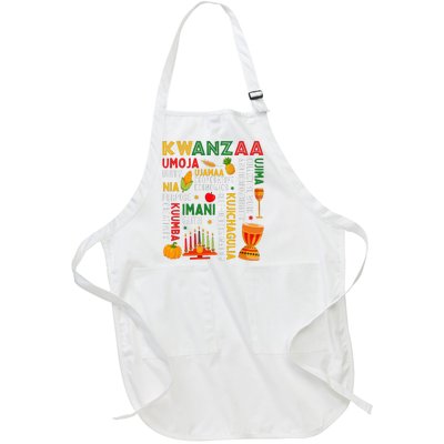 Funny Happy Kwanzaa Seven Principles Of Kwanzaa Full-Length Apron With Pockets