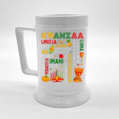 Funny Happy Kwanzaa Seven Principles Of Kwanzaa Beer Stein