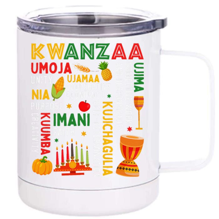 Funny Happy Kwanzaa Seven Principles Of Kwanzaa 12 oz Stainless Steel Tumbler Cup