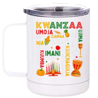 Funny Happy Kwanzaa Seven Principles Of Kwanzaa 12 oz Stainless Steel Tumbler Cup