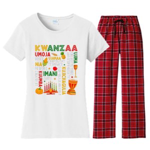 Funny Happy Kwanzaa Seven Principles Of Kwanzaa Women's Flannel Pajama Set