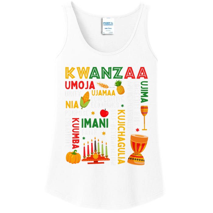 Funny Happy Kwanzaa Seven Principles Of Kwanzaa Ladies Essential Tank