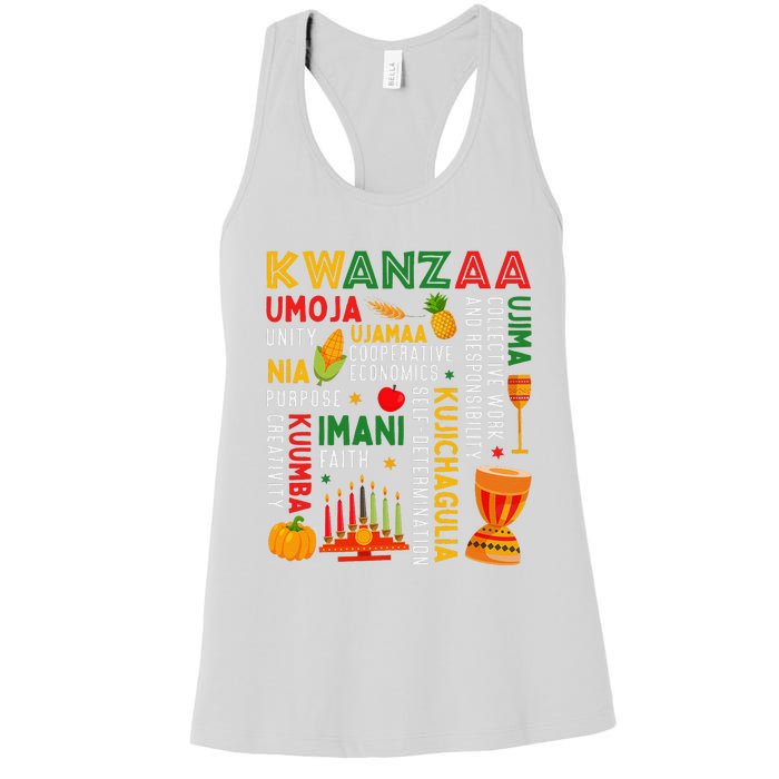 Funny Happy Kwanzaa Seven Principles Of Kwanzaa Women's Racerback Tank