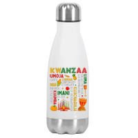 Funny Happy Kwanzaa Seven Principles Of Kwanzaa Stainless Steel Insulated Water Bottle