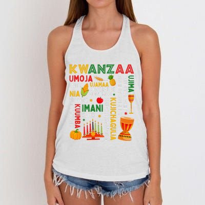 Funny Happy Kwanzaa Seven Principles Of Kwanzaa Women's Knotted Racerback Tank