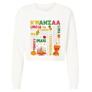 Funny Happy Kwanzaa Seven Principles Of Kwanzaa Cropped Pullover Crew