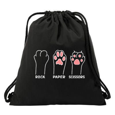 funny Hand Kitten dog Joke Game Rock Paper Scissors cat paws Drawstring Bag