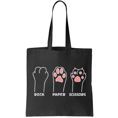 funny Hand Kitten dog Joke Game Rock Paper Scissors cat paws Tote Bag