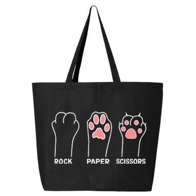 funny Hand Kitten dog Joke Game Rock Paper Scissors cat paws 25L Jumbo Tote