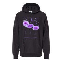 Faith Hope Love Purple Flower Ribbon Dementia Awareness Premium Hoodie