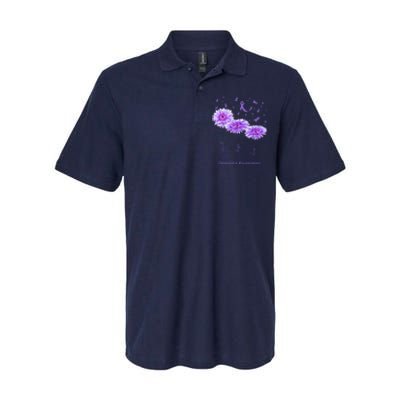 Faith Hope Love Purple Flower Ribbon Dementia Awareness Softstyle Adult Sport Polo