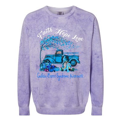 Faith Hope Love Guillain Barre Syndrome Awareness Gift Colorblast Crewneck Sweatshirt