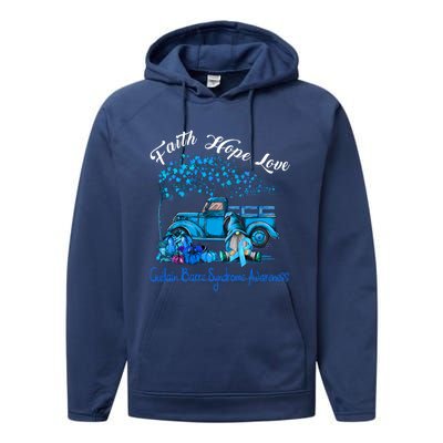 Faith Hope Love Guillain Barre Syndrome Awareness Gift Performance Fleece Hoodie