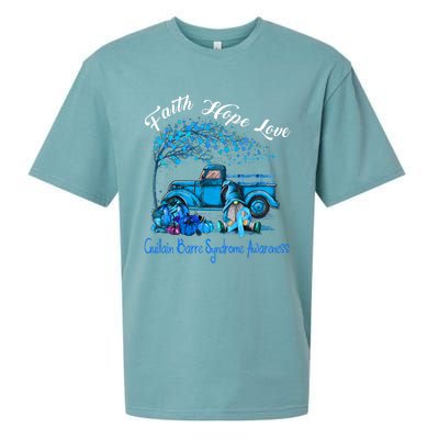 Faith Hope Love Guillain Barre Syndrome Awareness Gift Sueded Cloud Jersey T-Shirt