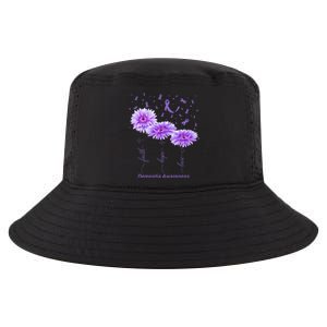 Faith Hope Love Purple Flower Ribbon Dementia Awareness Cool Comfort Performance Bucket Hat