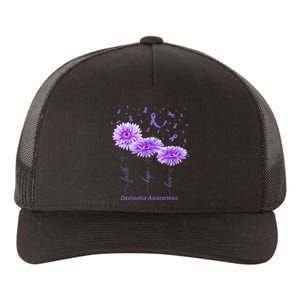 Faith Hope Love Purple Flower Ribbon Dementia Awareness Yupoong Adult 5-Panel Trucker Hat