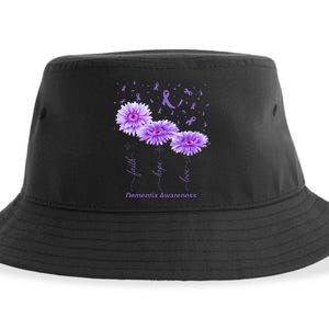 Faith Hope Love Purple Flower Ribbon Dementia Awareness Sustainable Bucket Hat