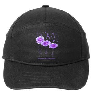 Faith Hope Love Purple Flower Ribbon Dementia Awareness 7-Panel Snapback Hat