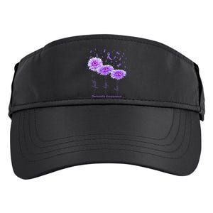 Faith Hope Love Purple Flower Ribbon Dementia Awareness Adult Drive Performance Visor