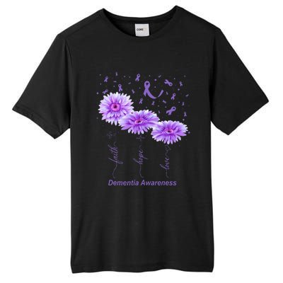 Faith Hope Love Purple Flower Ribbon Dementia Awareness Tall Fusion ChromaSoft Performance T-Shirt