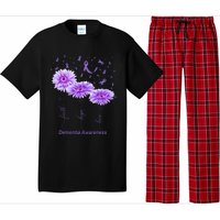 Faith Hope Love Purple Flower Ribbon Dementia Awareness Pajama Set