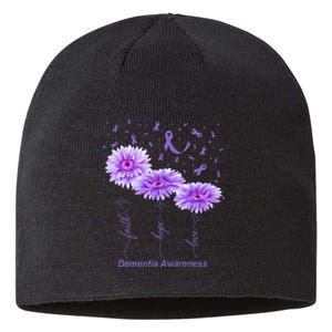 Faith Hope Love Purple Flower Ribbon Dementia Awareness Sustainable Beanie