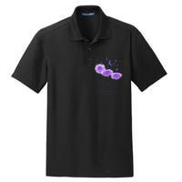 Faith Hope Love Purple Flower Ribbon Dementia Awareness Dry Zone Grid Polo