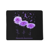 Faith Hope Love Purple Flower Ribbon Dementia Awareness Mousepad